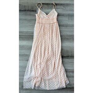 Intimately Free People Want To Have Fun Glitter Polka Dot Maxi Dress Size S Peac